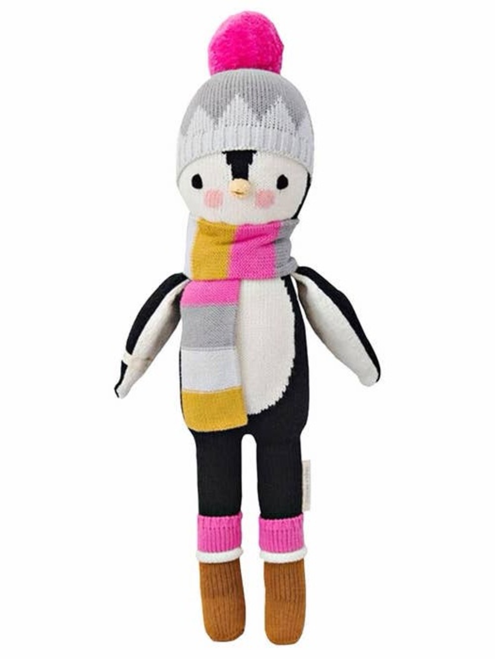 Cuddle + Kind ‘Aspen’ - Plush Penguin Doll with Pink Pom Hat - 13” Size